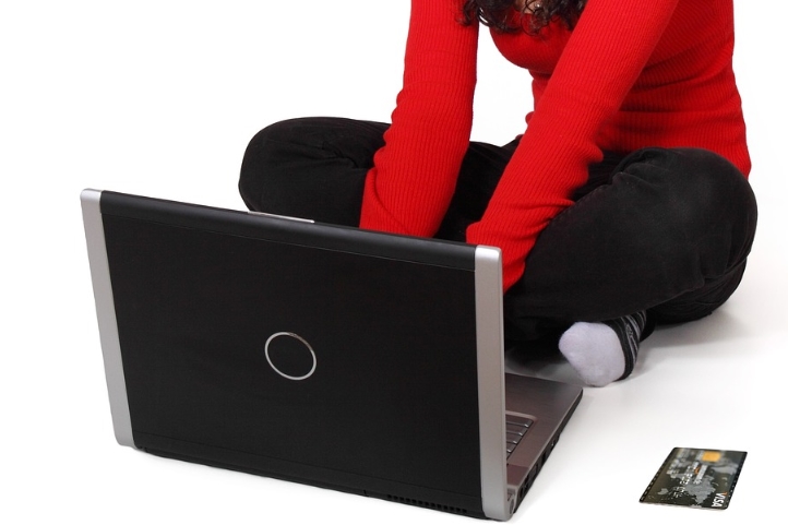 a girl with a laptop